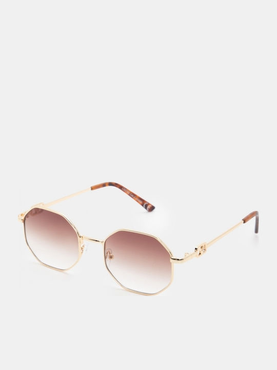 Luigi Sunglasses Brown With Metallic Frame Luigi Sunglasses Brown With Metallic Frame