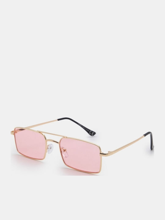 Luigi Unisex Sunglasses With Pink Metallic Frame And Pink Lens 4864507