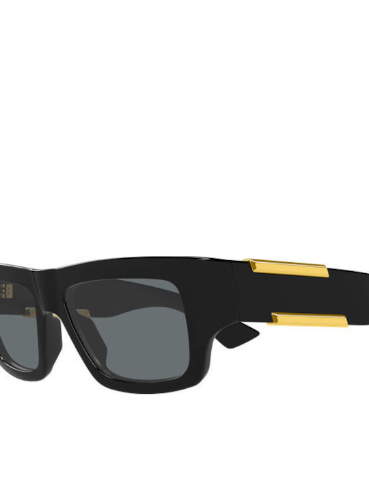 Bottega Veneta Unisex Γυαλιά Ηλίου με Μαύρο Κοκκάλινο Σκελετό και Μαύρο Φακό