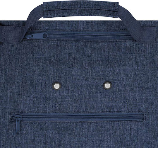 Fabric Foldable Blue Shopping Trolley 43lt