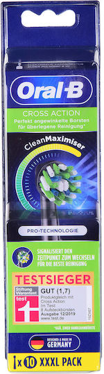 Oral-B CrossAction CleanMaximizer Electric Toothbrush Replacement Heads Black Edition XXXL Pack Black 410324 1pcs
