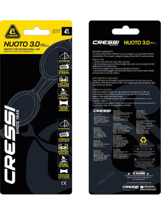 CressiSub Cressi Nuoto 3.0 Γυαλιά Κολύμβησης Ενηλίκων Μαύρα