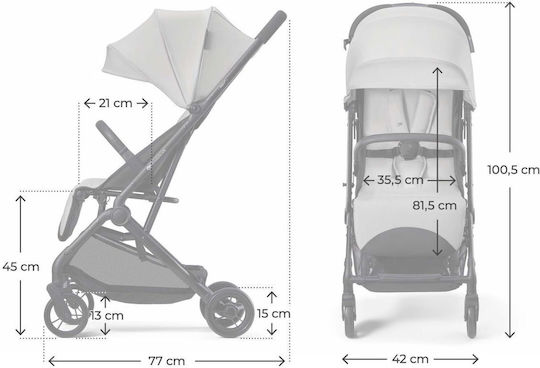 Kinderkraft Indy 3 Καρότσι Μωρού Kατάλληλο για Nεογέννητο Urban Gray