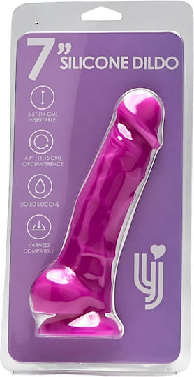 Loving Joy Silicone Dildo Realistic Dildo with Suction Cup Purple 20cm