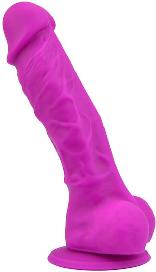 Loving Joy Silicone Dildo Realistic Dildo with Suction Cup Purple 20cm