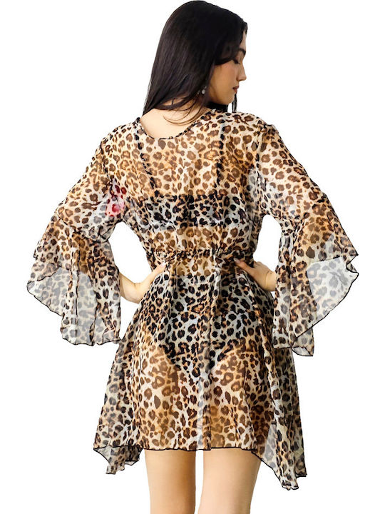 Κιμονό Παραλίας Animal Print Leopard