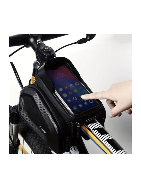 Waterproof Bicycle Phone Holder Side Pockets Transparent Touch Screen Smartphone Aria Trade