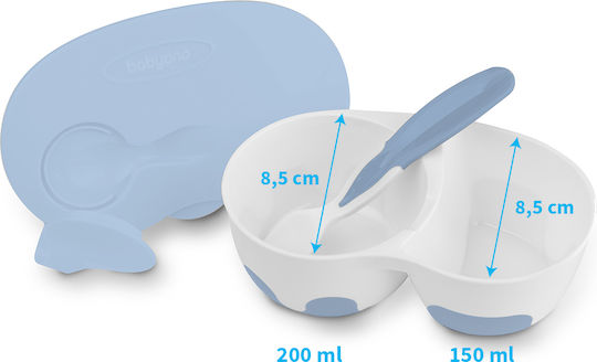 Babyono Baby & Toddler Plate Set Be Active made of Plastic Turquoise 2 Pieces