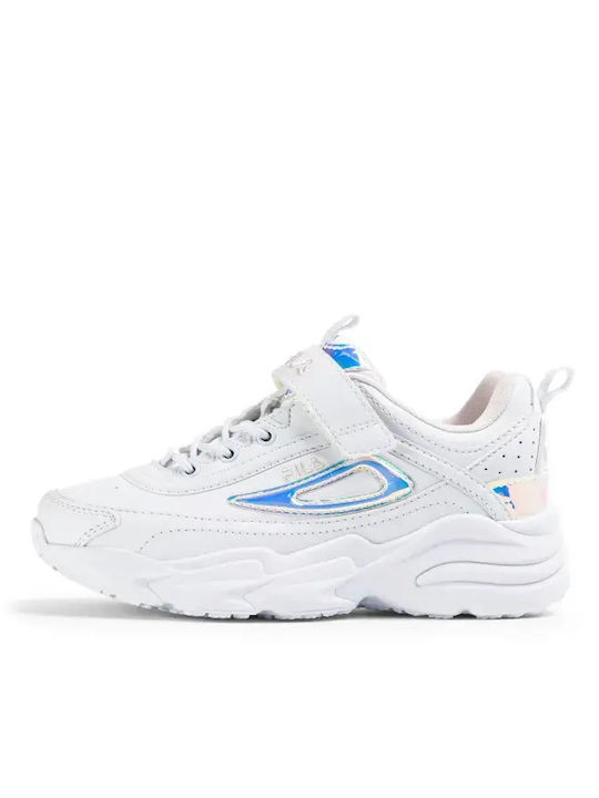 Kids Sports Shoes Running with Hoop & Loop Closure White