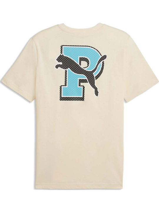 Grafik Sportliches T-Shirt Beige