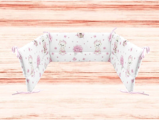 MimiNu Crib Bumper Standard Inside Pink Ballerina 30x180cm