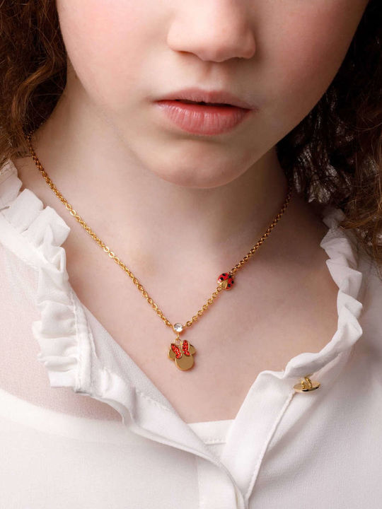 Disney Necklace From Gold Plated Steel With Zircon