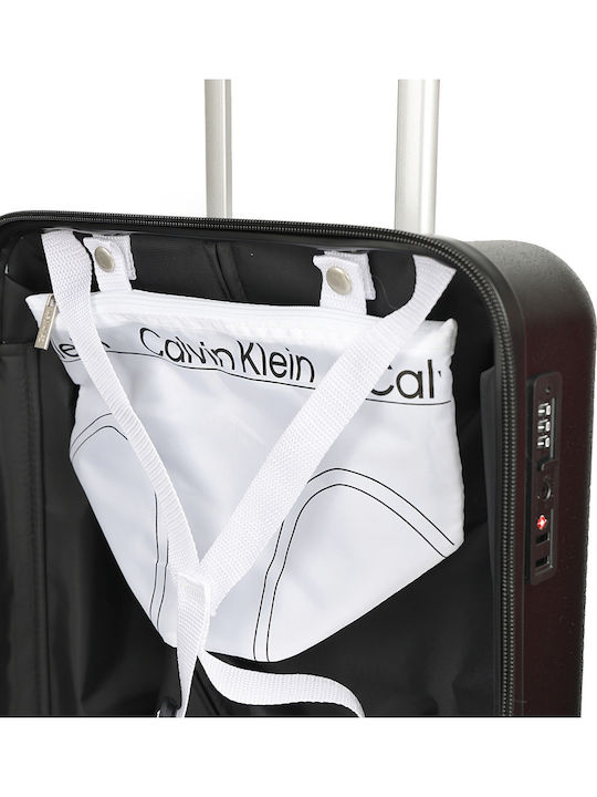 Calvin Klein Кабинен Куфар За Пътуване Черен С 4 Колела