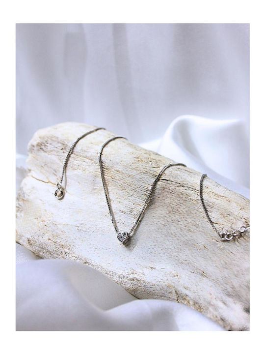 Necklace With Heart Design In Silver