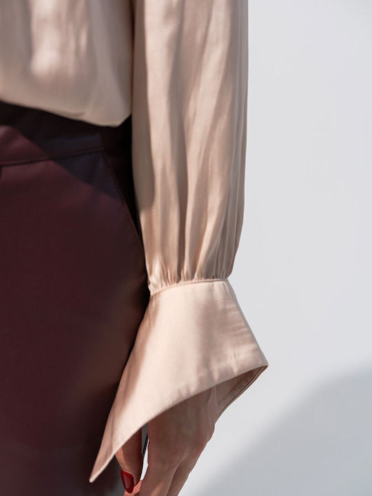 Chabela Bluza Damă Satin Bej