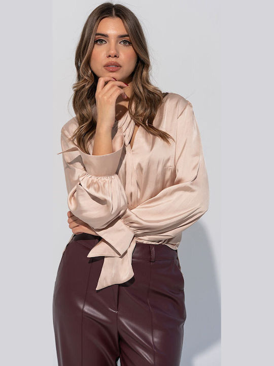 Chabela Bluza Damă Satin Bej