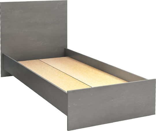Troy Pat Single Din Lemn Gri Pentru Saltea 100x200cm