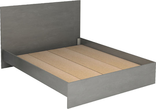 Troy Pat Dublu Din Lemn Gri Pentru Saltea 150x200cm
