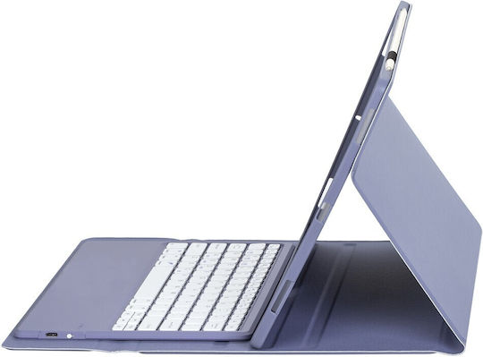 Bluetooth Flip Cover Δερμάτινη με Πληκτρολόγιο στα Αγγλικά US Μωβ (Xiaomi Redmi Pad 2 Pro)