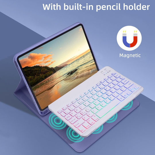 Bluetooth Keyboard Case RGB Backlight Air 11 2024 2025 iPad Air 10.9 2020-2022 Black