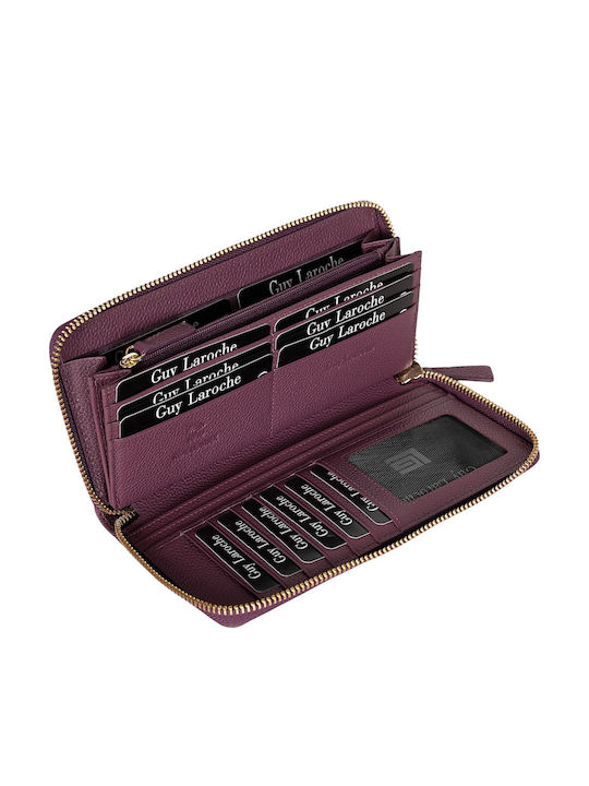 Large Leather Women's Wallet with RFID Purple