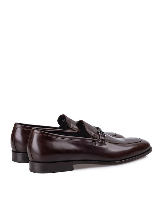 Δερμάτινα Ανδρικά Loafers σε Καφέ Χρώμα