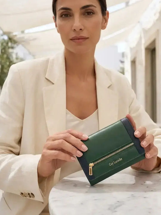 Small Leather Women's Wallet with RFID Green