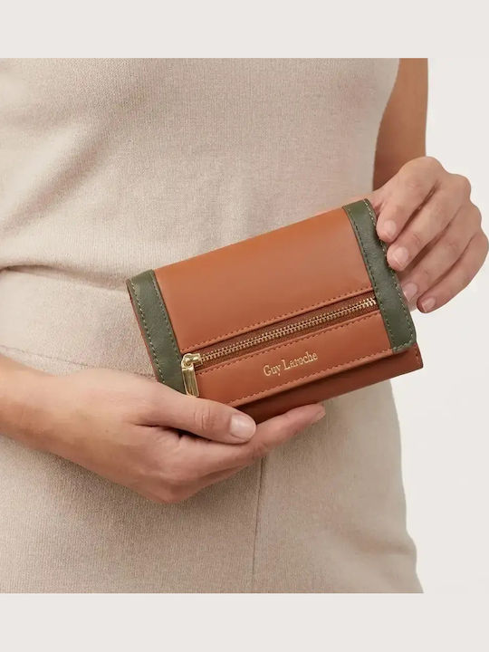 Small Leather Women's Wallet with RFID Tabac Brown