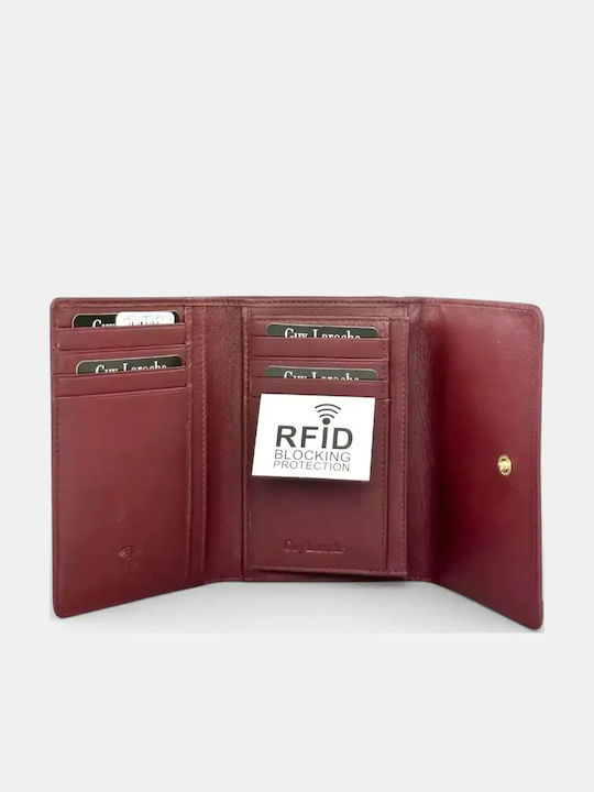 Small Leather Women's Wallet with RFID Burgundy