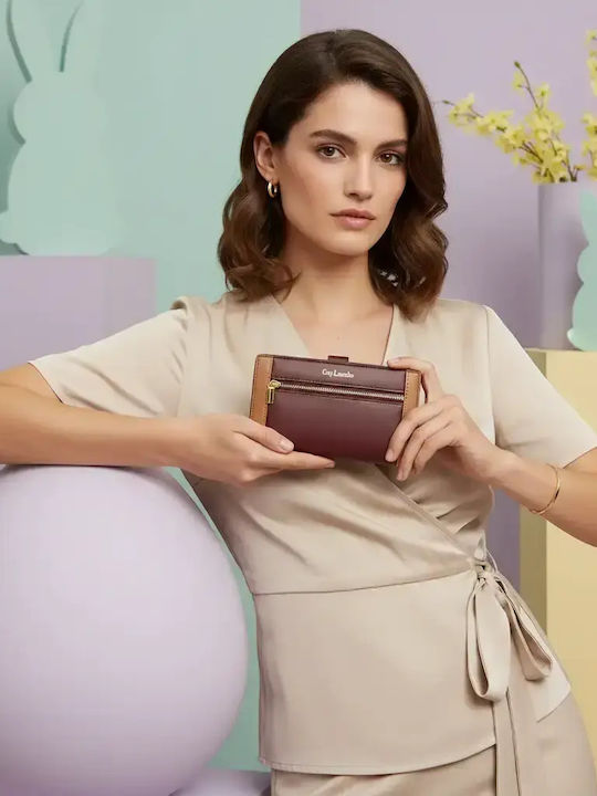 Large Leather Women's Wallet with RFID Burgundy