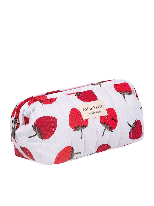 Handmade Cotton Toiletry Bag Strawberry Amaryllis Slippers Greek Made