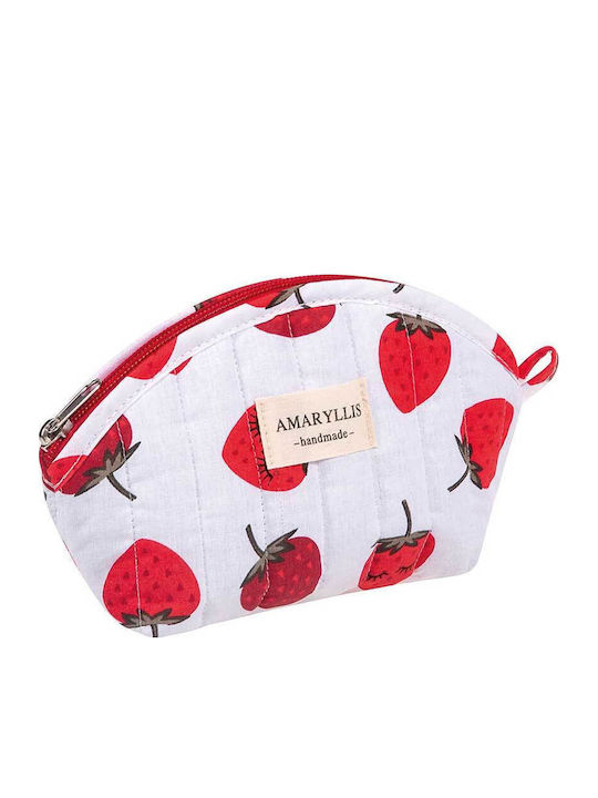 Handmade Cotton Toiletry Bag Wallet Strawberries Amaryllis Slippers Greek Made