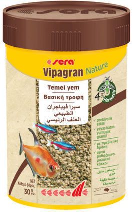 Sera Vipagran Nature Basic Food Soft Granules Fish Eat in the Middle Water Layers of Tropical Fish 100g-250ml Sera 4001942545556