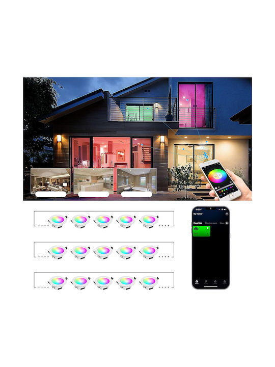 Recessed Spot with Built-in LED RGB White 10pcs