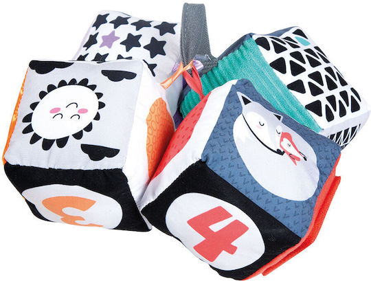 Baby Clementoni Activity Cube Baby Blocks (Black White Cubes) Fabric with Music and Sounds for Newborns