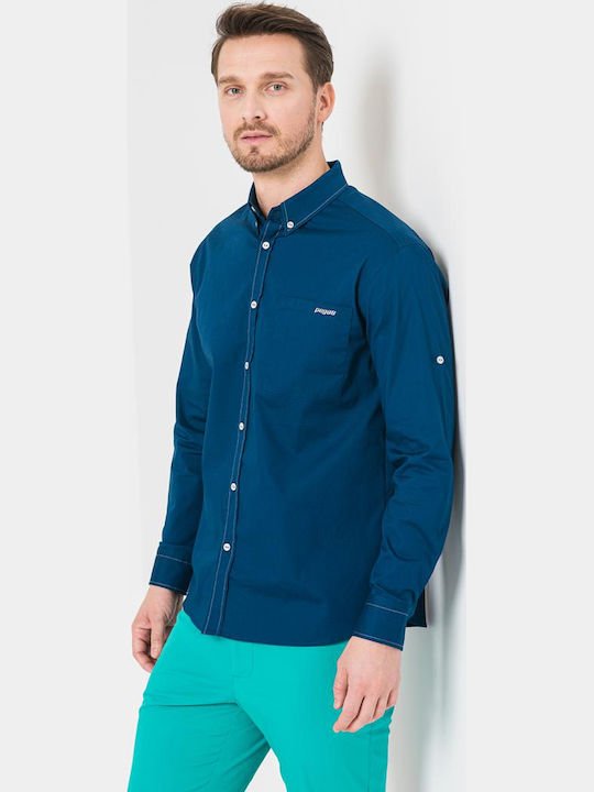 Langärmeliges Herrenhemd Light Marineblau