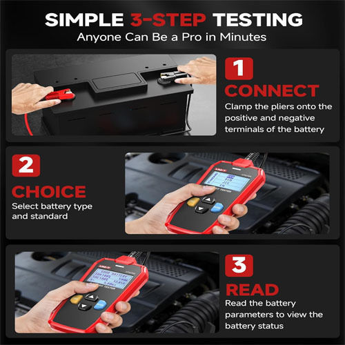 Uni-T UT673A Analog Battery Tester with Crocodile Clips 12/24V