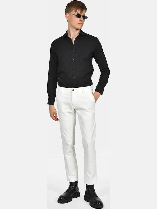 Herrenhosen Chinos Elastisch Weiß