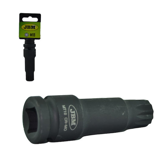 JBM Cheie tubulară Pneumatic - Pneumatic cu Vârf Spline și Patrat de Prindere 1/2'' Dimensiune M18 1buc