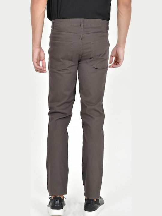 Men's Trousers Elastic Regular Fit Brown