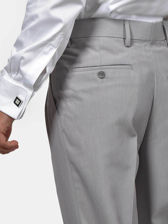 Men's Trousers Elastic Regular Fit Light Grey