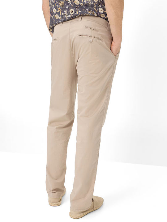 Chino Trousers Elastic in Straight Leg Beige