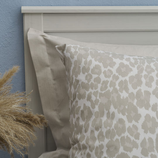 Charalambidis Textiles Leopard Bed Sheet Double 200x260cm Beige