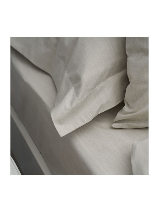 Charalambidis Textiles Leopar Σεντόνι Διπλό 200x260εκ. Μπεζ