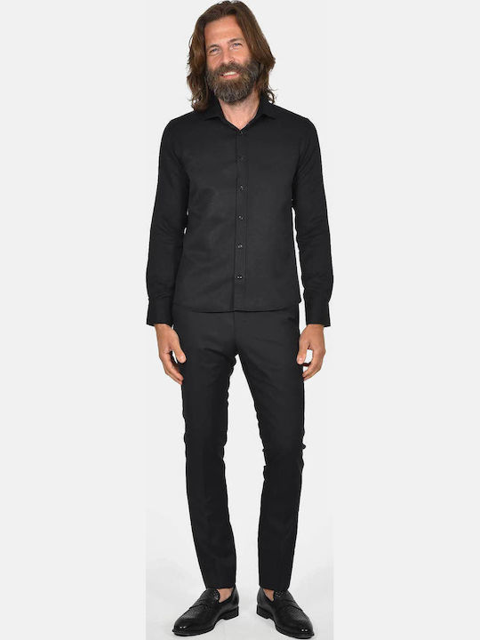 Long Sleeve Shirt in Narrow Fit Black 04252 S904 5016