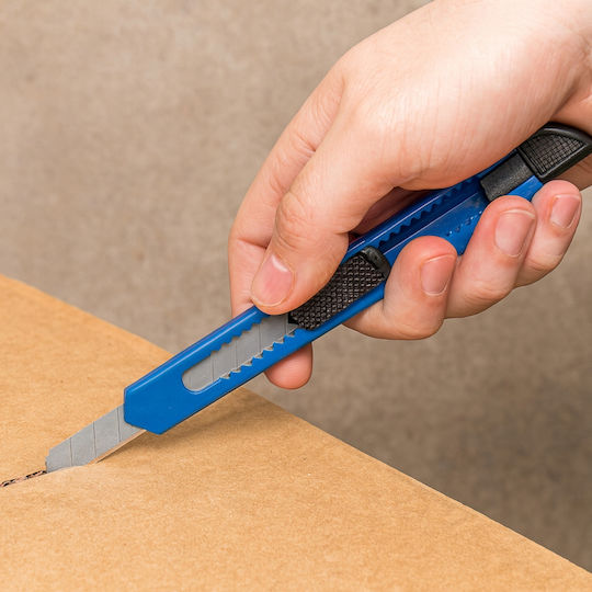 Wallpaper Foil Paper Cardboard Knife Construction Utility Knife Sharp Breakable 9 Mm Blue 1 Pc