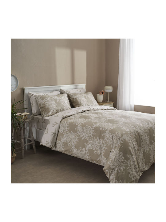 Charalambidis Textiles Δαντέλα Σεντόνι King Size με Λάστιχο 180x200+30εκ. 1