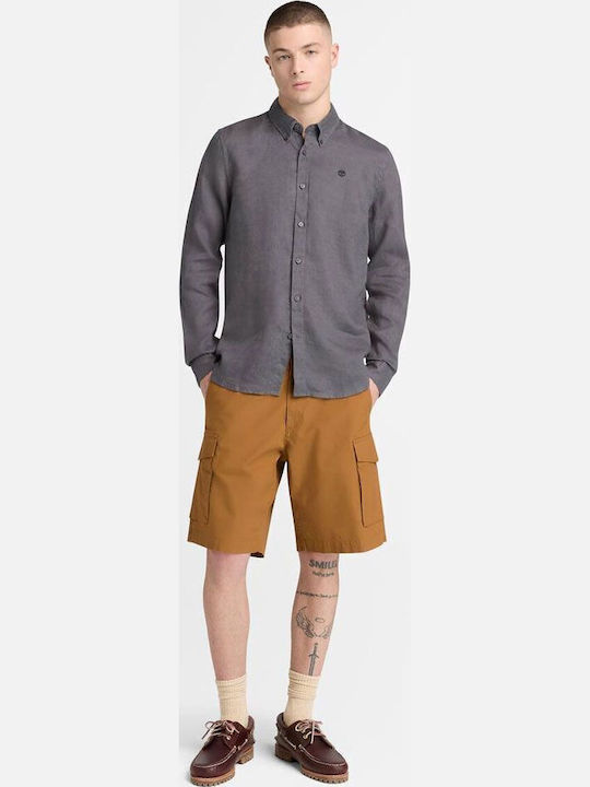Long Sleeve Linen Shirt Blackened Pearl