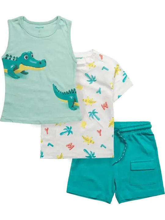 Kids' Set with Shorts Summer 3pcs Pink