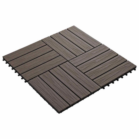 vidaXL Placă Pentru Pardoseală De Grădină Din WPC 3x3cm 11 Bucăți